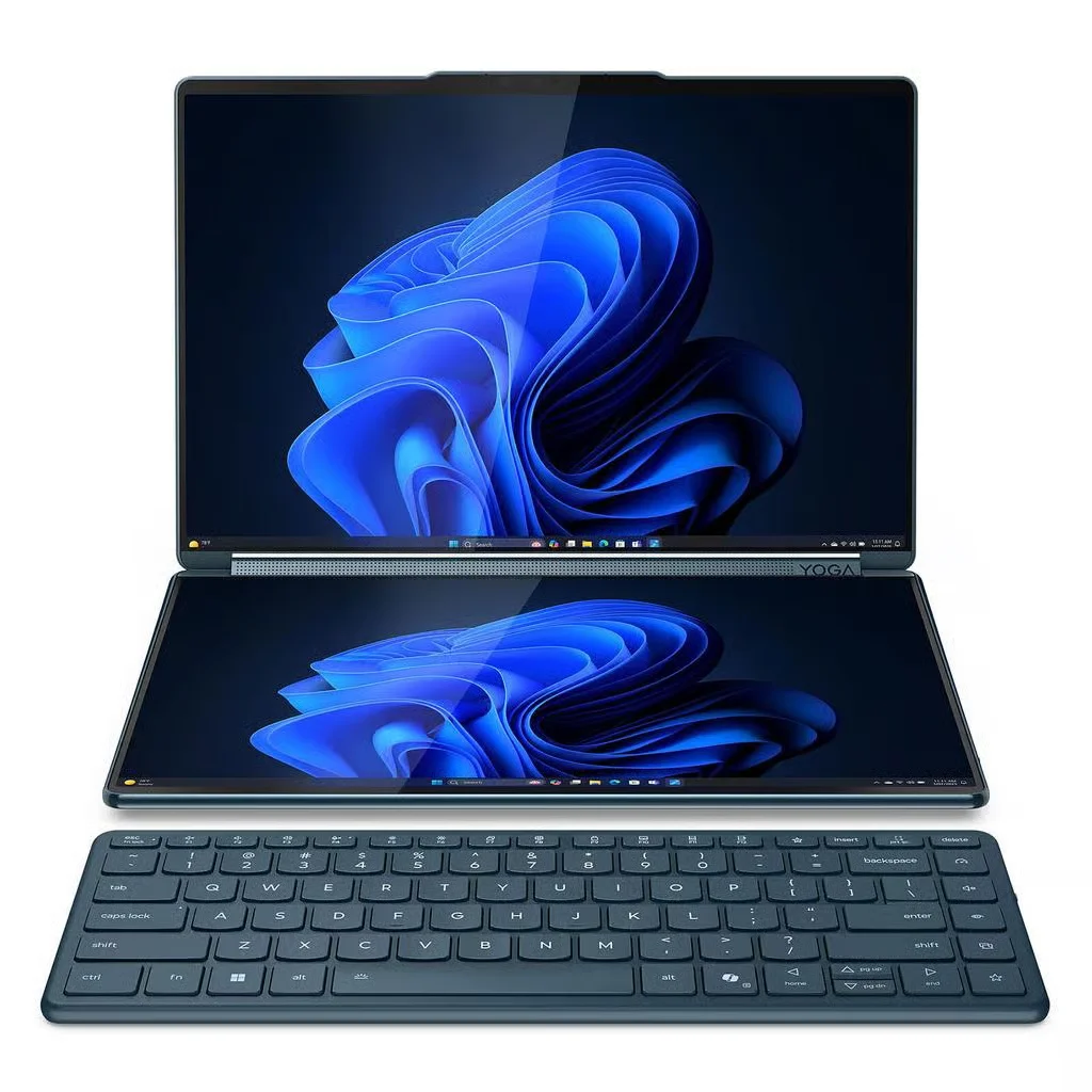Laptop de doble pantalla con teclado Bluetooth